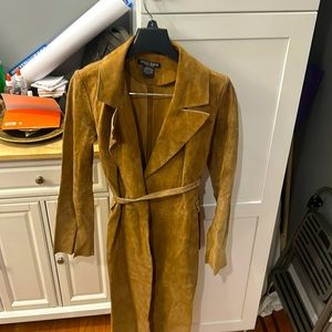 Suede past the knee light weight jacket
